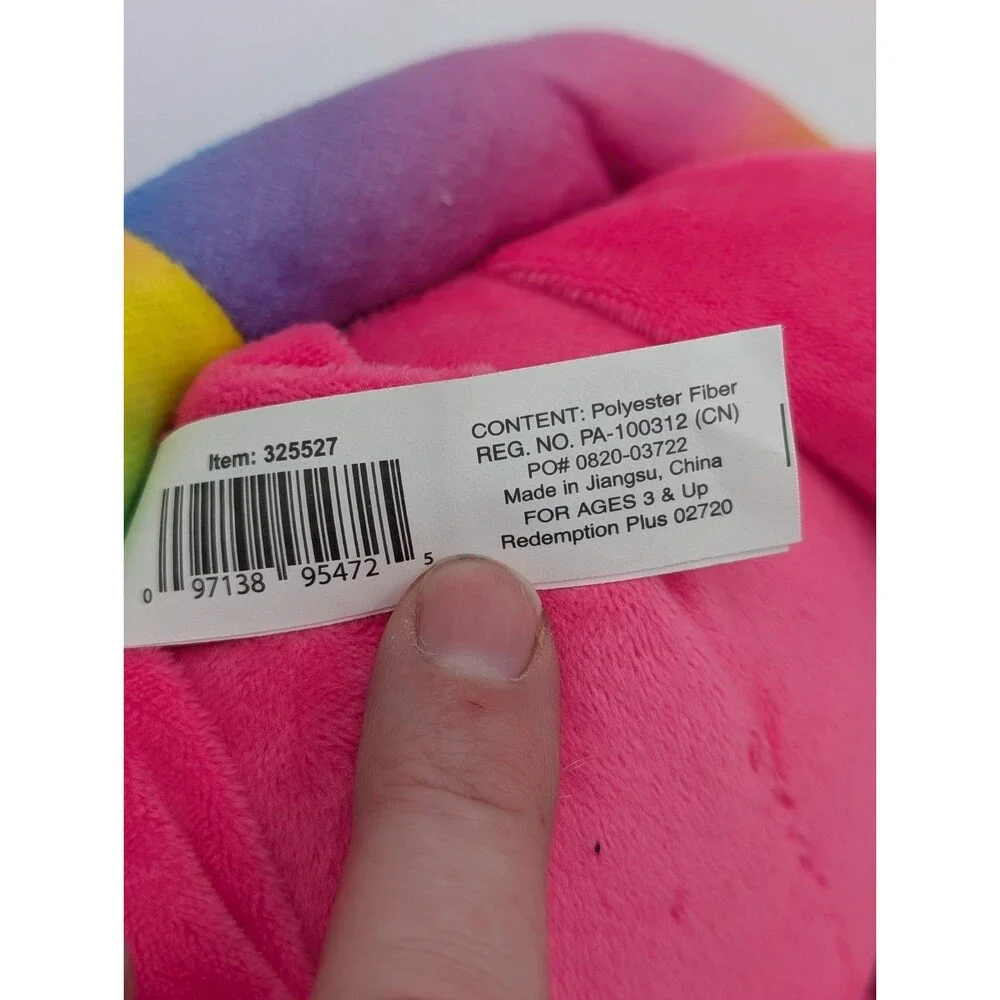 Rainbow Turtle Plush Kawaii Pink Head Stuffed Animal 10” Arcade Prize Redemption